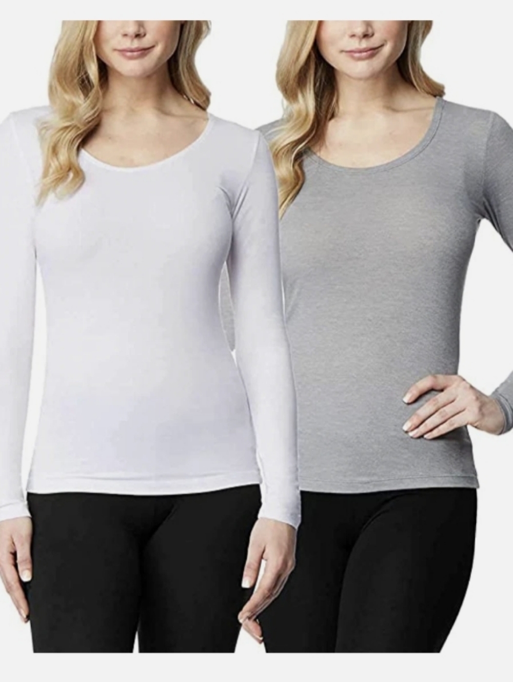32 Degrees Women 2 Pack Ultra Light Thermal Baselayer Scoop Top Ty